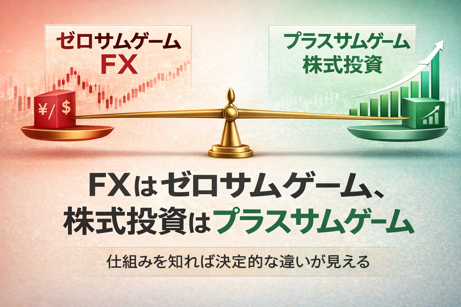 FXはゼロサムゲーム、株式投資はプラスサムゲーム｜仕組みでわかる決定的な違い