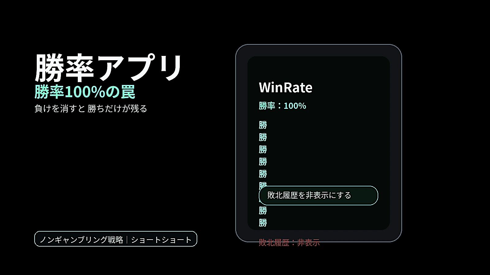 勝率アプリ｜勝率100%の罠と利小損大（株式投資ショートショート）